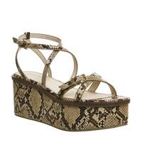 Office Malmo Skinny Strap Platform Sandal NATURAL SNAKE