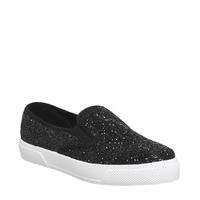 Office Kicker Slip On NEW BLACK GLITTER