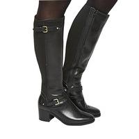 Office Kennedy Mid Heel Riding Boots BLACK LEATHER