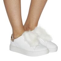 office pom pom fluff trainer new white