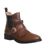 Office Joyce Fringed Boot BROWN LEATHER