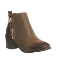 office lola double zip boots chocolate nubuck