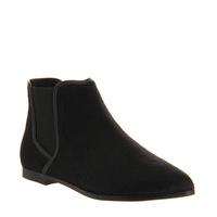 Office Cat Pointy Flat Ankle boots BLACK PONY EFFECT