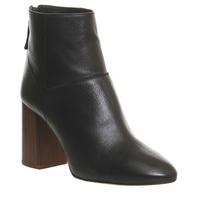 Office Lavender Soft High Heel Block Boot BLACK LEATHER