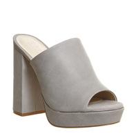 Office Name Drop Platform Mule LIGHT GREY NUBUCK