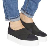 Office Fever Elasticated Slip On Trainer BLACK NEOPRENE