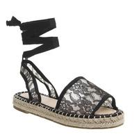 Office Sophia- Two Part Lace Espadrille Sandals BLACK LACE