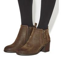 Office Incarnation Side Zip Ankle Boots CHOCOLATE