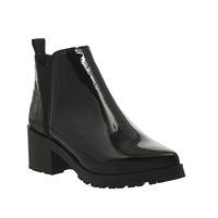 office cactus cleated sole chelsea boots black patent leather black cr ...