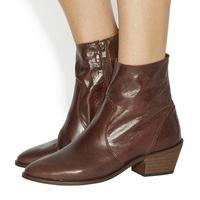 Office Leighton Unlined Western Boots BROWN LEATHER