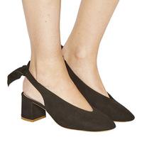 Office Magic Bow Back Court BLACK SUEDE
