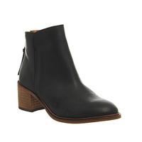 Office Inventive Mid Heel Ankle Boots BLACK LEATHER