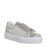 Office Diva Flatform Lace Up SILVER SNAKE