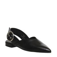 Office Follow Up Slingback Point BLACK LEATHER