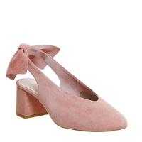 office magic bow back court pink kid suede