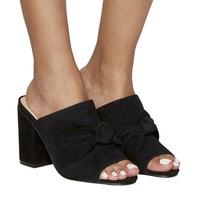 Office Heather Bow Mule BLACK SUEDE