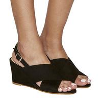 office megan slim wedge cross vamp slingback black suede