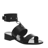 Office Storm Ankle Cuff Sandal BLACK LEATHER