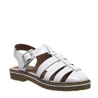 office lightning geek shoe on crepe white patent leather