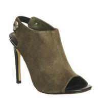 office napa peep toe shoeboots khaki kid suede