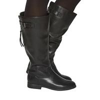 Office Kinetic Casual Strap Detail Knee Boots BLACK LEATHER