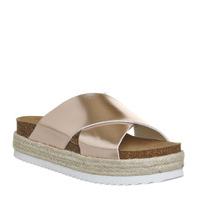 Office Mexico Cross Strap Footbed ROSE GOLD MIRROR