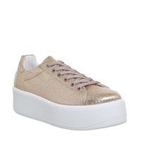 Office Fly Away Chunky Sole Lace Up ROSE GOLD SNAKE