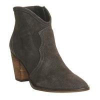 office alfresco mid heel western boot grey suede