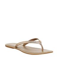 office stix toe post mule sandal rose gold metallic leather