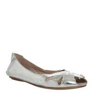 Office Faint Peep Toe Shoe SILVER LEATHER