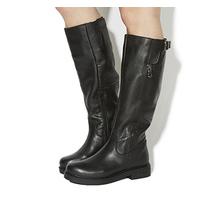 office eagle casual buckle boot black leather