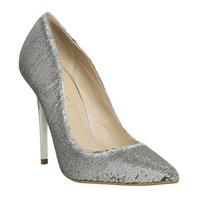 office on topss point court heels silver iridescent sequins