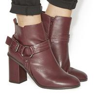 Office Lana Smart Harness Boots BURGUNDY LEATHER