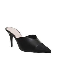 Office Monochrome Point Mule BLACK LEATHER