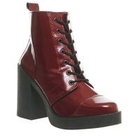 Office Live Wire Chunky Lace Up Boots BURGUNDY