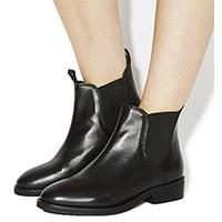 Office Cockney High Cut Chelsea Boots BLACK LEATHER