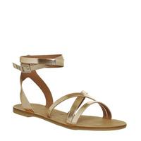 office stephan strappy ankle sandals rose gold