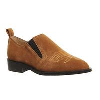 Office Defuse Double Gusset Points TAN SUEDE