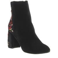 Office Literally High Cut Boot BLACK VELVET EMBROIDERED