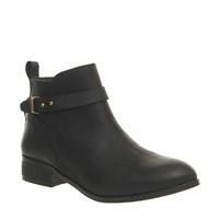 office instinct ankle boots with trim black leather