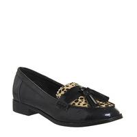 Office Pinball Tassel Loafer LEOPARD BLACK