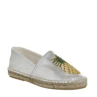 Office Forestry Embroidered Espadrille SILVER