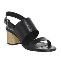 office meadow block heel slingback sandals black croc leather