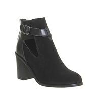 Office Jade Cut Out Boot BLACK SUEDE BLACK LEATHER