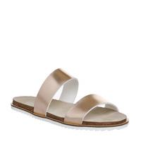 Office Sicily Double Strap Sandal ROSE GOLD MIRROR