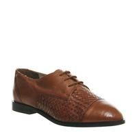 Office Denver Woven Lace Up With Toe Cap TAN LEATHER