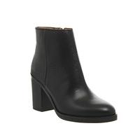 Office Ivory Block Heel boots BLACK LEATHER