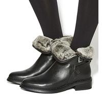 Office Isolate Fur Lined Biker Boots BLACK LEATHER