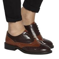 Office Patchwork Lace Up Brogue TAN MIX LEATHER