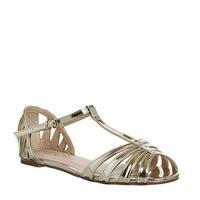 Office Francesca Strappy T Bar Flats LIGHT GOLD